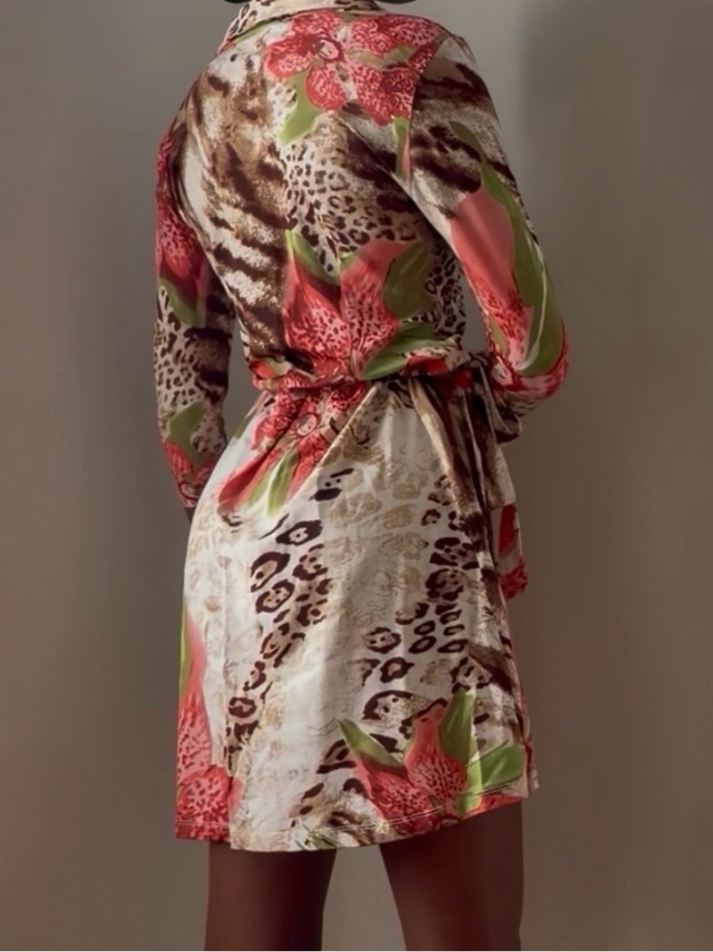Vintage Roberto Cavalli Orchid Animal Print Dress - Picture 6 of 13